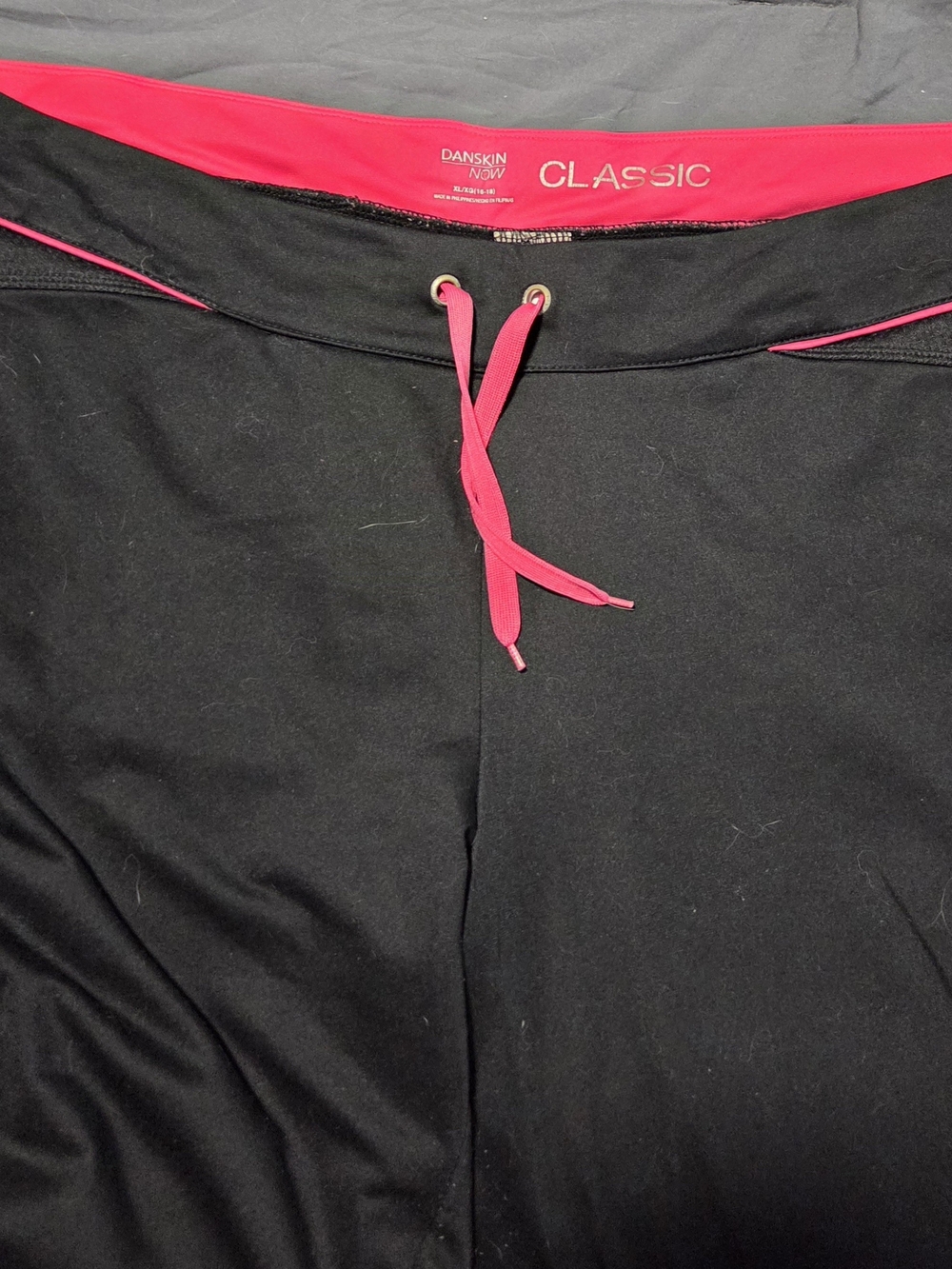 Danskin Now Black Active Pants with Pink Waistband